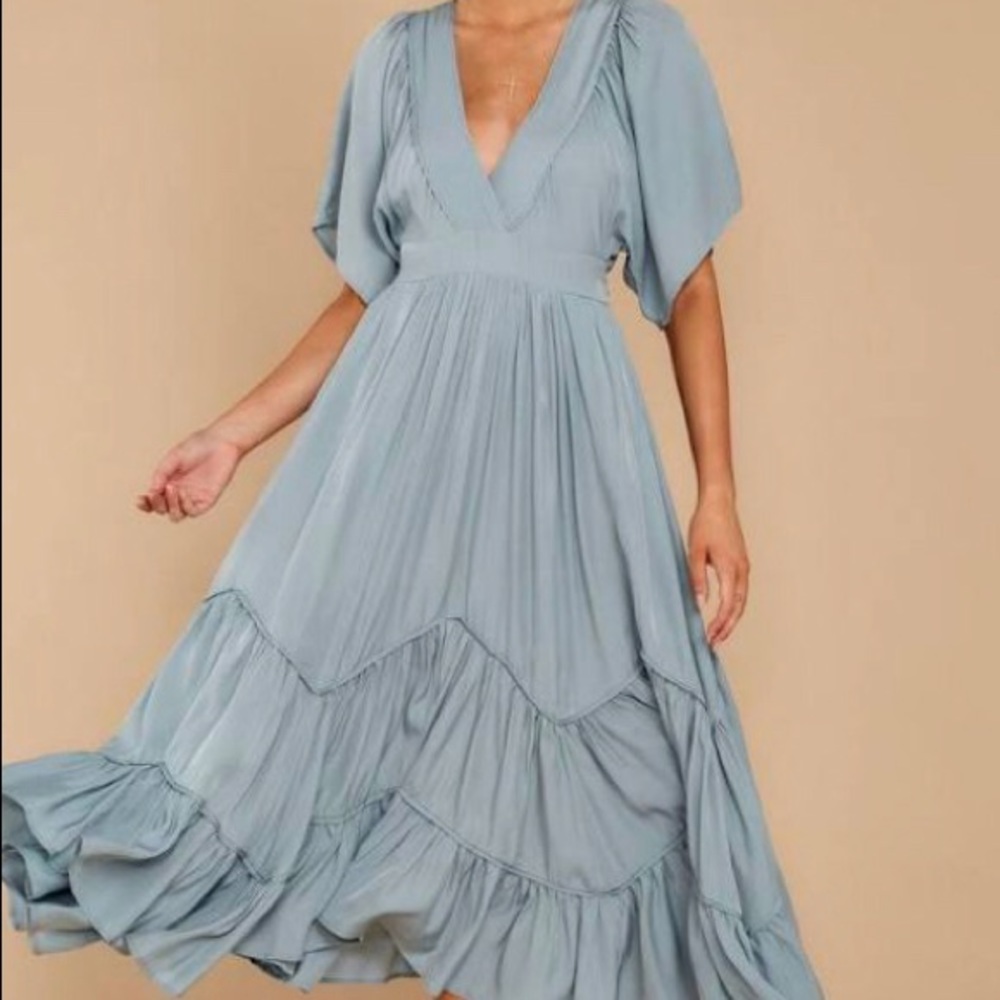 Blue green maxi dress
